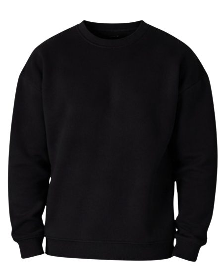 Siyah Bisiklet Yaka Sweatshirt