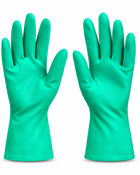 MAXSAFE CHEM-33 Nitril Kaplı Pamuk Astar İş Eldiveni 33 cm (Kimyasallara Dayanıklı) Kimyasal Eldiveni