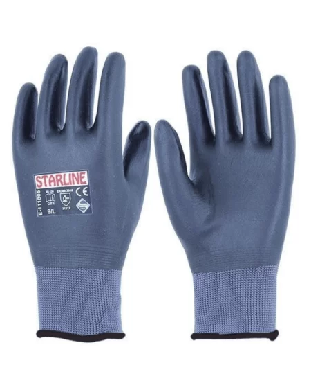 Starline E-111805 4/4 Köpük Nitril Kaplı Polyester Astarlı İş Eldiven EN388-3121X